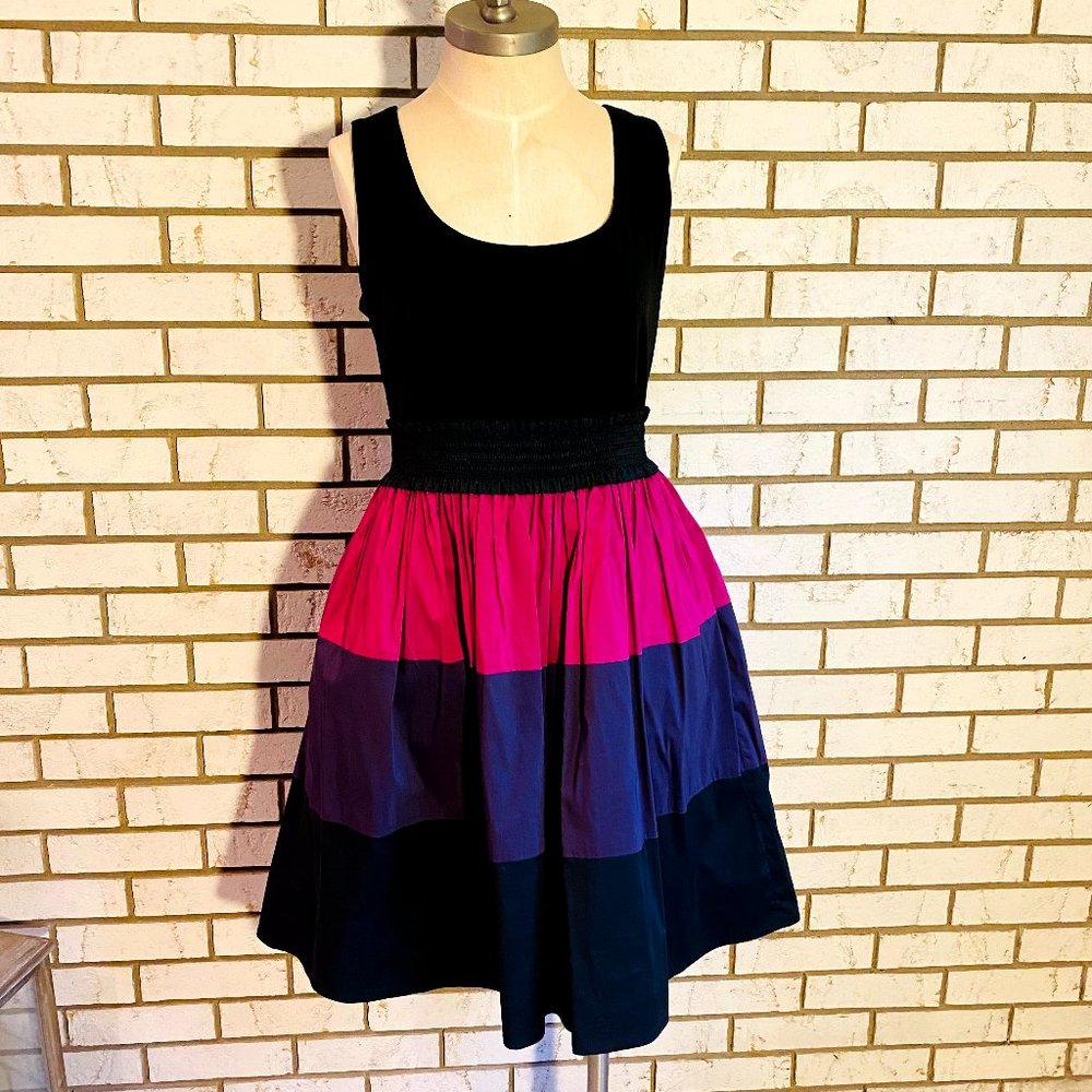 Donna Morgan | Black w/multi color dress SZ 10